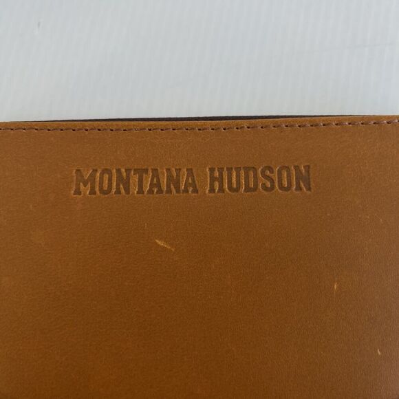 Montana Hudson Zip Around Leather Brown Wallet Coin Zip Credit Card Slots Large - Picture 2 of 12